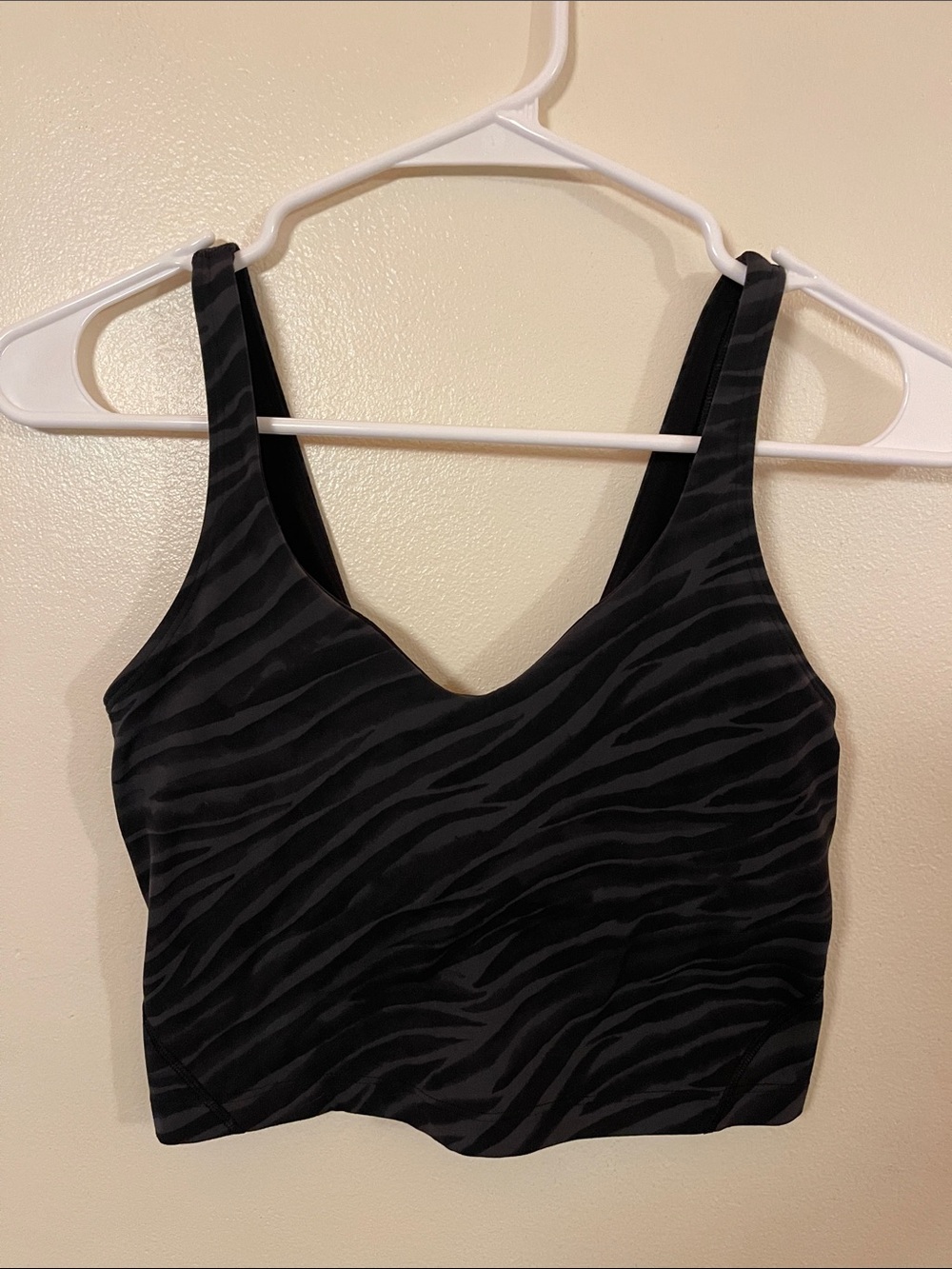 lululemon athletica Black Zebra-Print V-Neck Crop Tank
